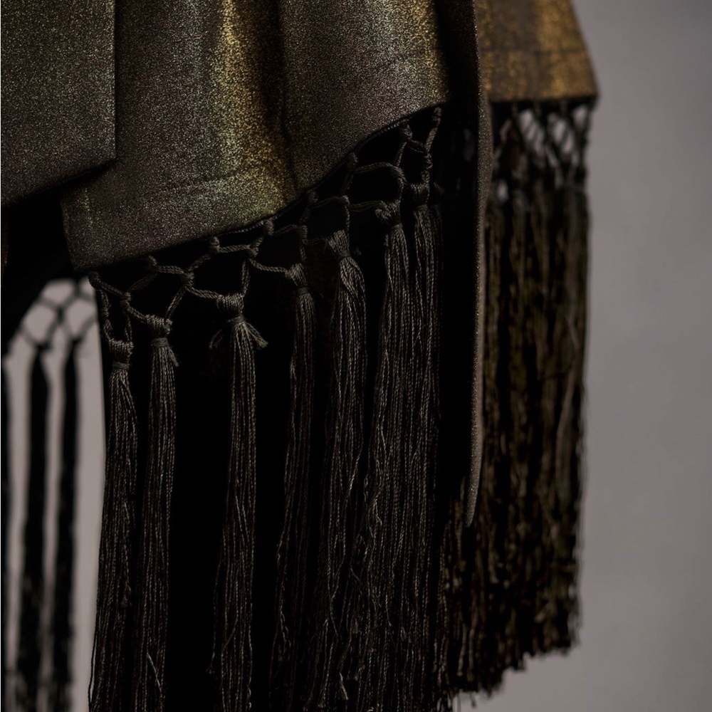 Anthropologie Metallic Fringe Kimono Duster Jacket - Picture 7 of 7